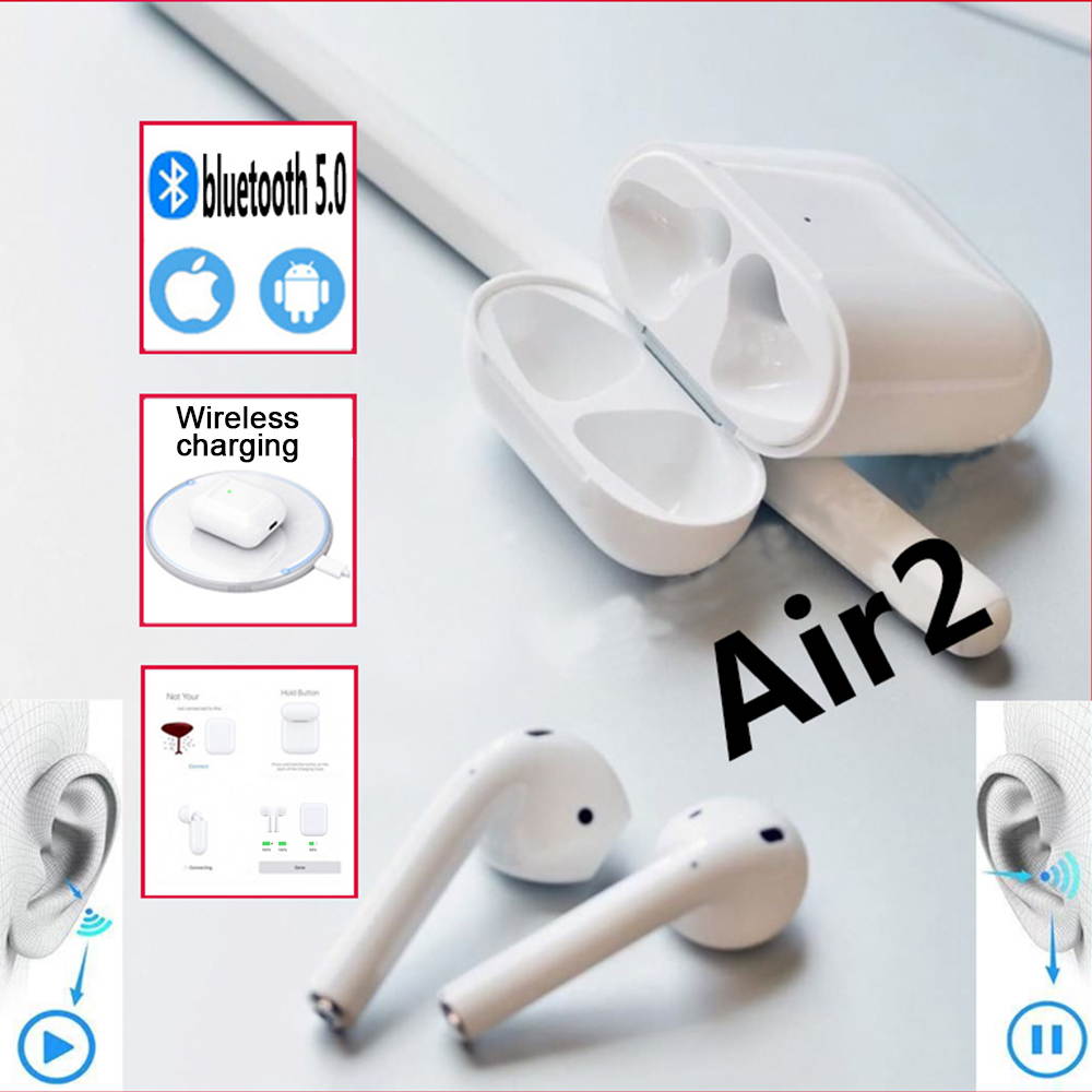 AirPods 2nd with Charging Case Earphone Original Bluetooth Headphones for iPhone 11 XR Plus iPad MacBook Apple Watch