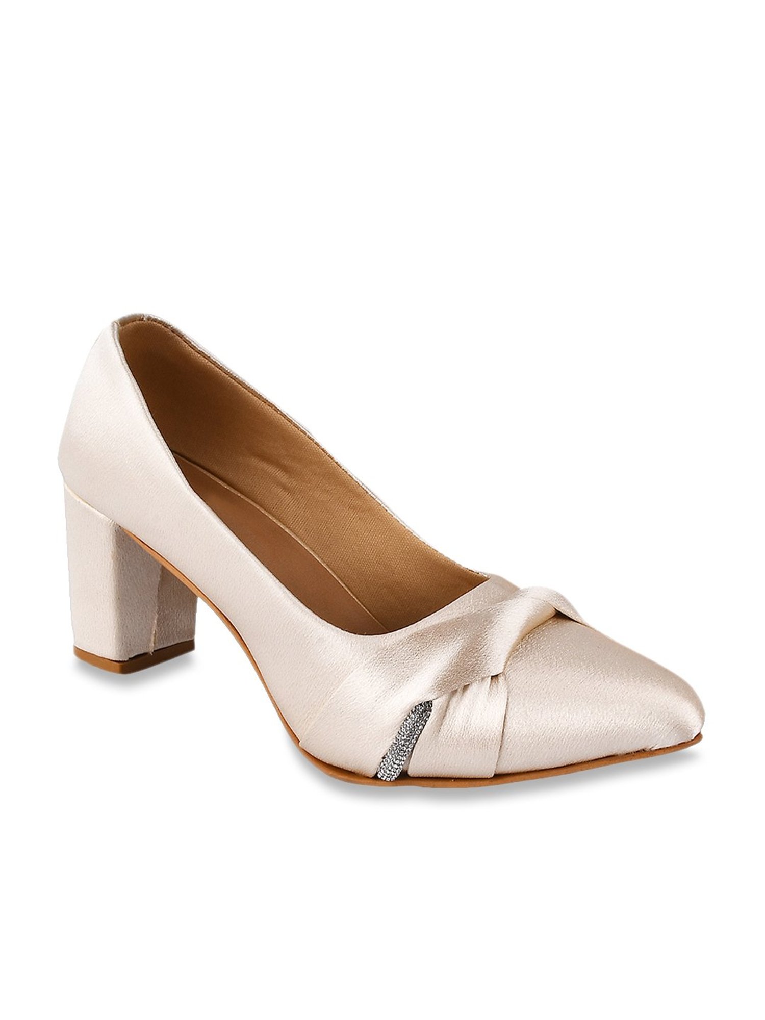 The White Pole Women's Cream Casual Pumps