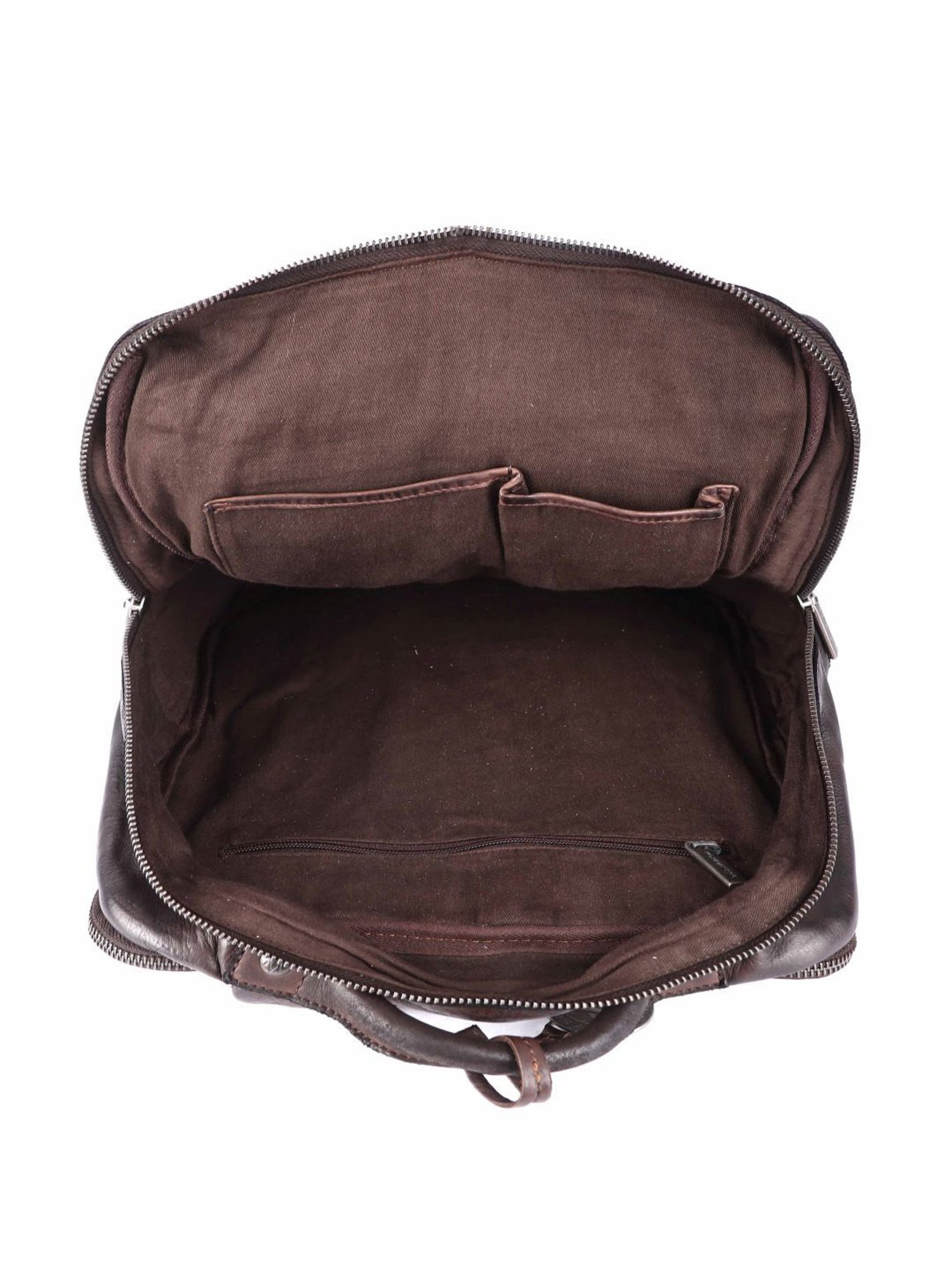 KOMPANERO Aaron Dark Brown Leather Solid Backpack