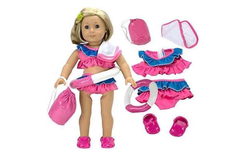 Dress Along Dolly Swimsuit Outfit for American Girl Doll