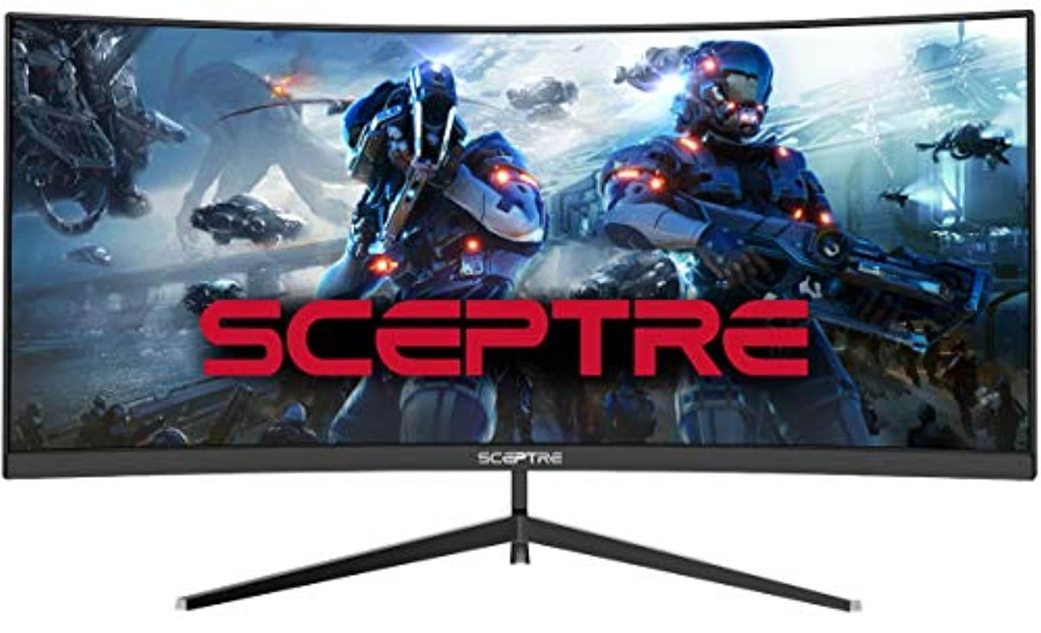 Sceptre 30 inch Curved Gaming Monitor 21:9 2560x1080 Ultra Wide Ultra Slim HDR400 1ms HDMI DisplayPort up to 200Hz Build-in Speakers, Picture by Picture Metal Black (C305B-200UN1) (C305B--200UN1)