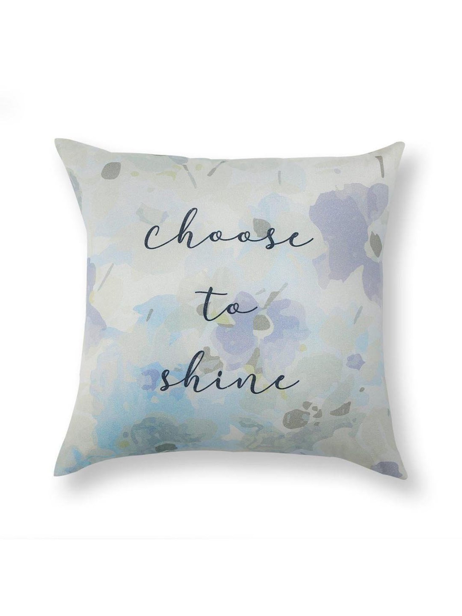 Home4U Aiden Grey & Blue Cotton Cushion Cover - Set of 1