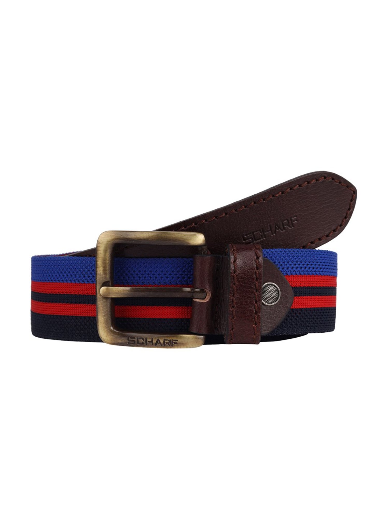 SCHARF Multicolor Twister Canvas Leather Casual Belt for Men