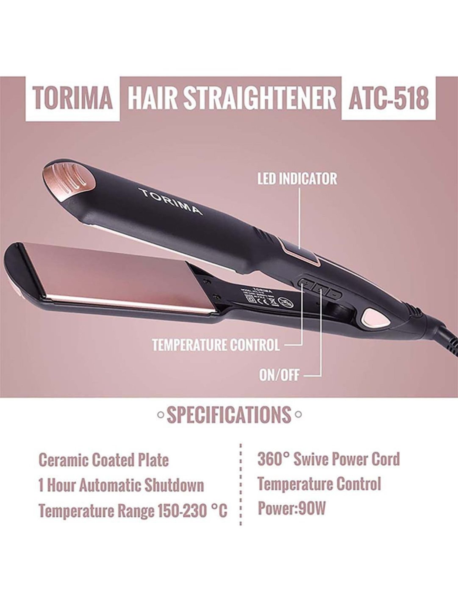 Gorgio Professional HS7800 Steam Hair Straightener (Black)