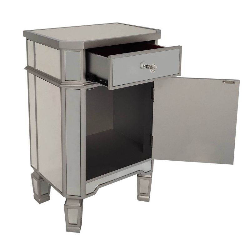 Single Drawer Mirrored Accent Cabinet Silver/Clear - The Urban Port