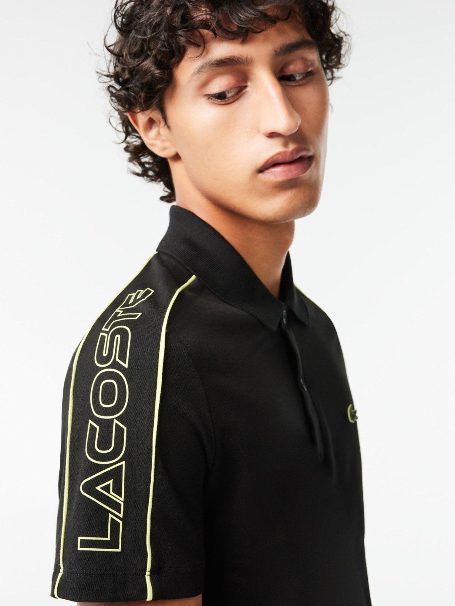 Lacoste Black Cotton Slim Fit Polo T-Shirt