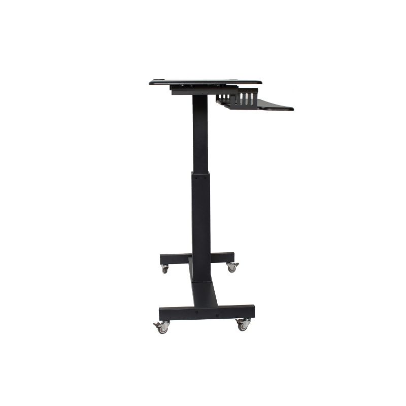 Height Adjustable Mobile Sit To Standing Desk Black - Rocelco