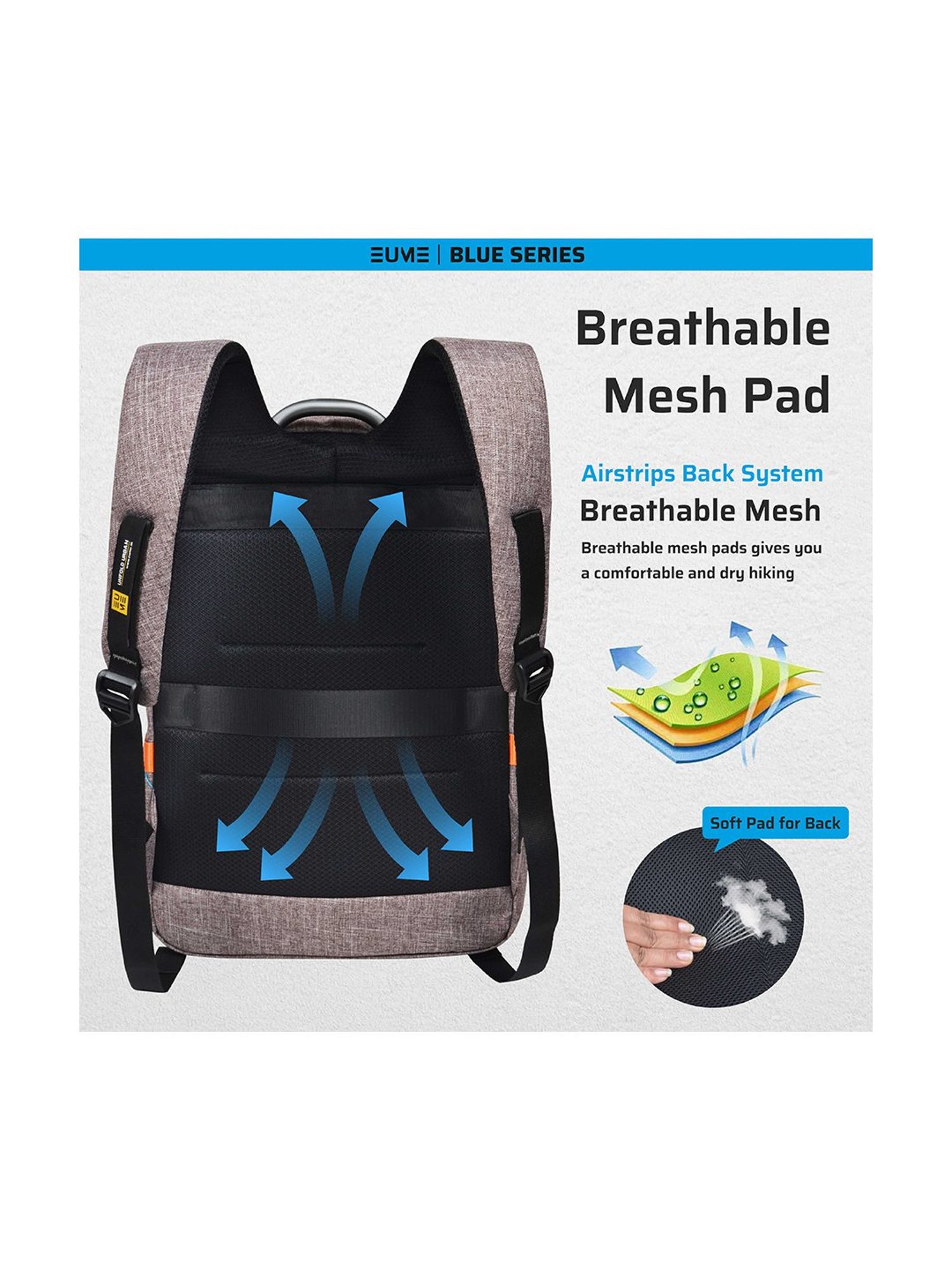 EUME 23 Ltrs Brown & Black Medium Laptop Backpack