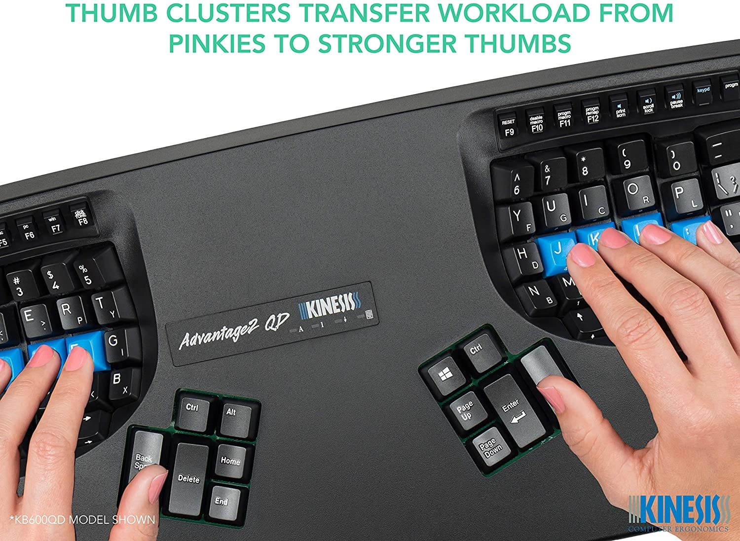 Kinesis Advantage2 QD Ergonomic Keyboard for Dvorak Typists (KB600QD)