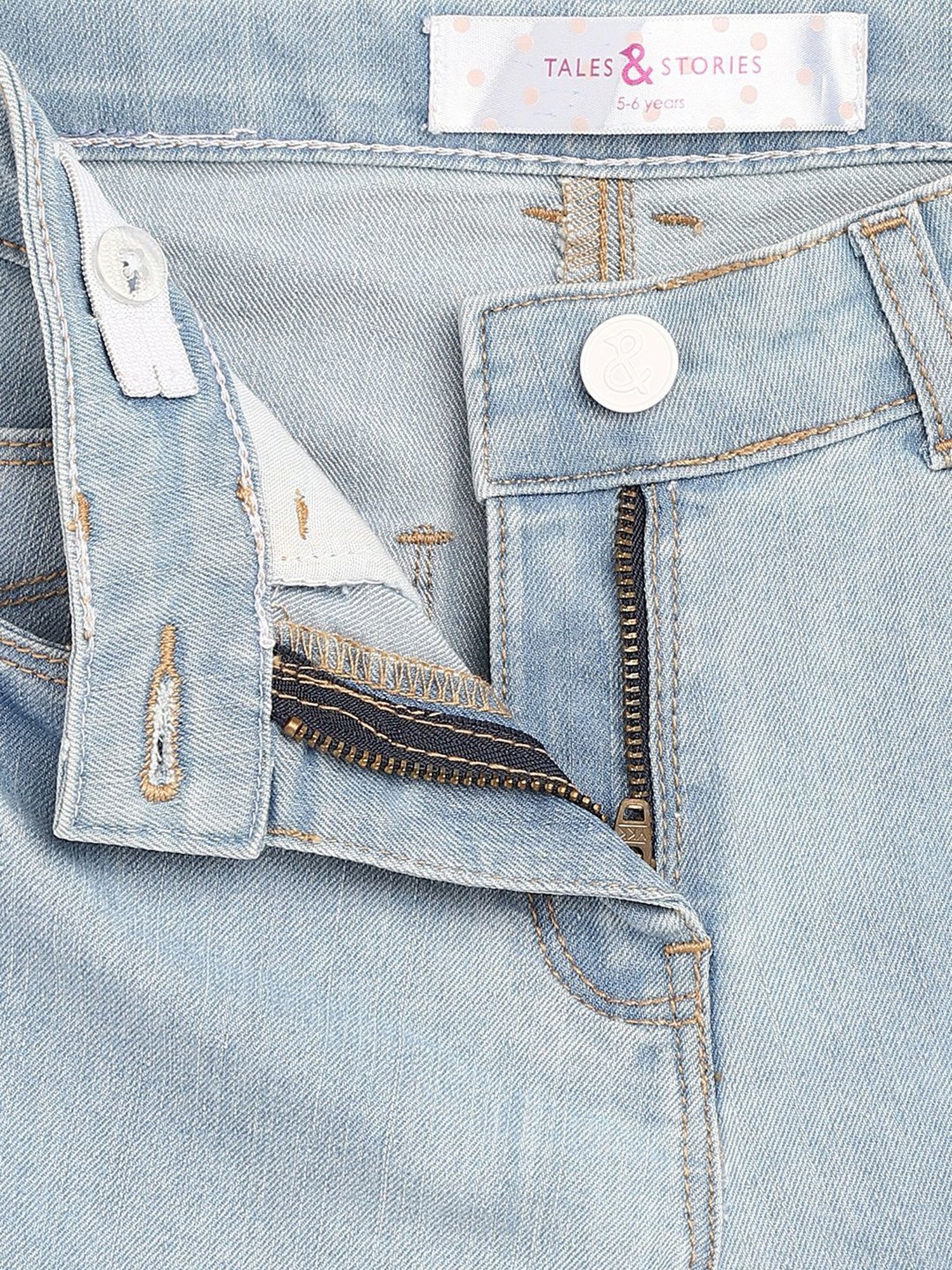 GJ baby Girls Blue Washed Jeans