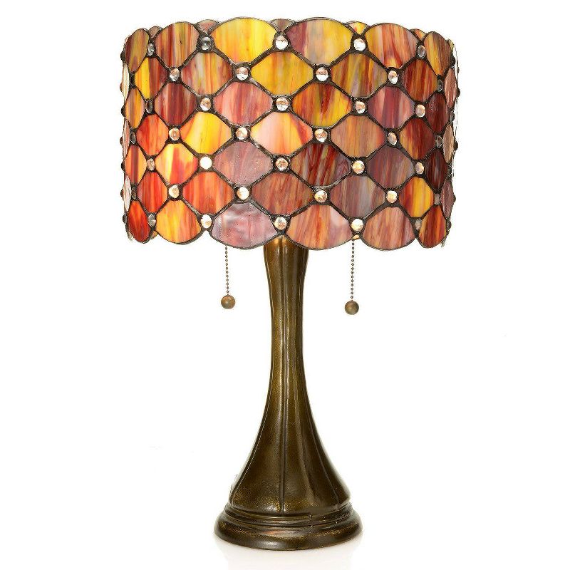 16" x 16" x 22" Tiffany Style Modern Table Lamp Red/Orange - Warehouse of Tiffany