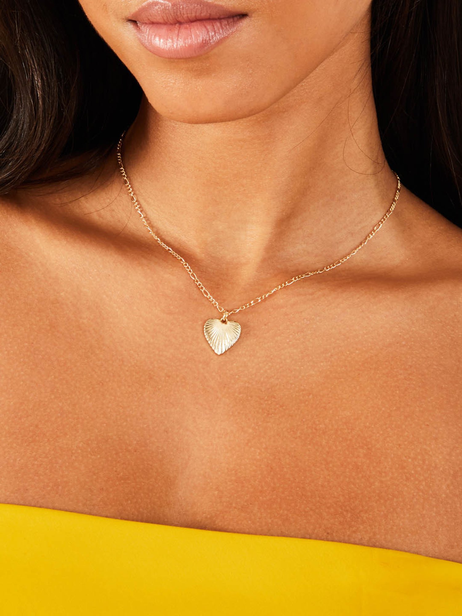 Accessorize London Gold Heart Pendant Necklace for Women