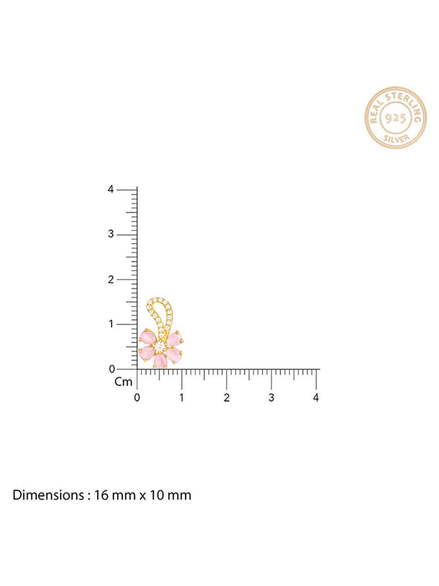 GIVA 925 Silver Golden Pink Floral Damsel Stud Earrings for Women & Girls