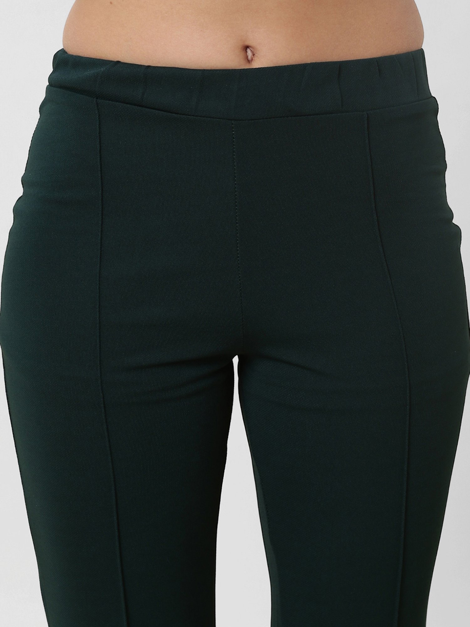 FITHUB Green Relaxed Fit High Rise Bootcut Trousers