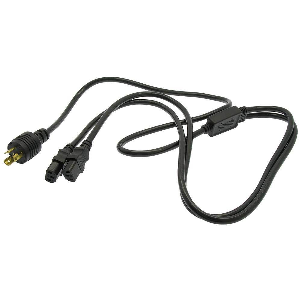 SF Cable, 6Ft 14 AWG 1-to-2 Power Cord Splitter (1x NEMA L5-15P to 2X C13 Y Power Cord Splitter)