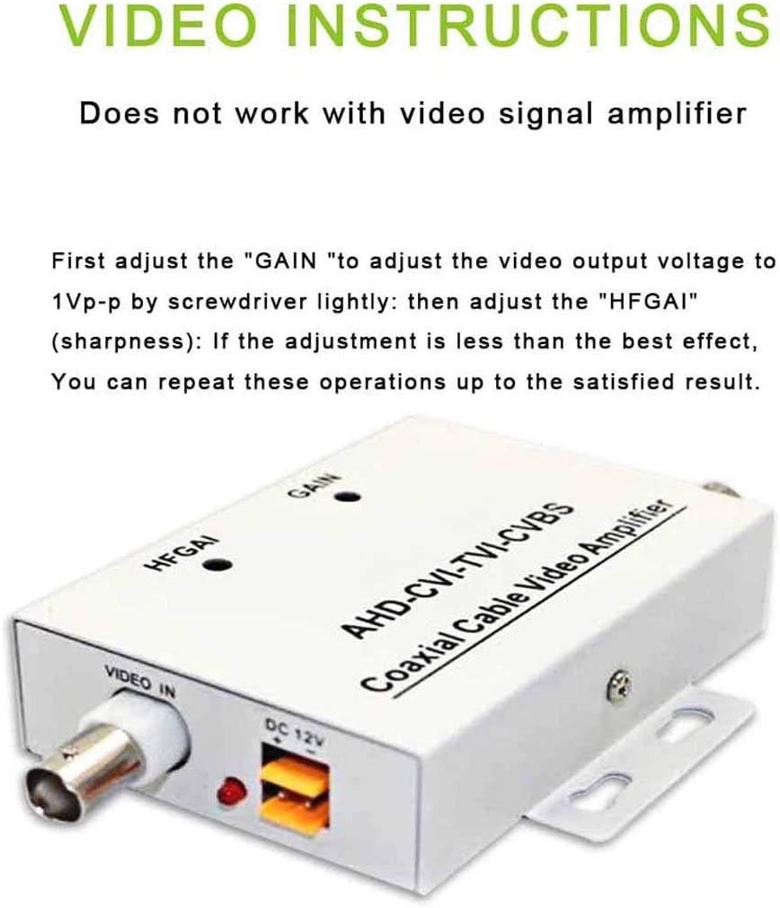 XHTECH Coaxial Cable BNC Video Signal Amplifier Booster Splitter Coaxial Distributor (1 Input 1 Output) for Video Monitoring System CCTV Security Camera (White)