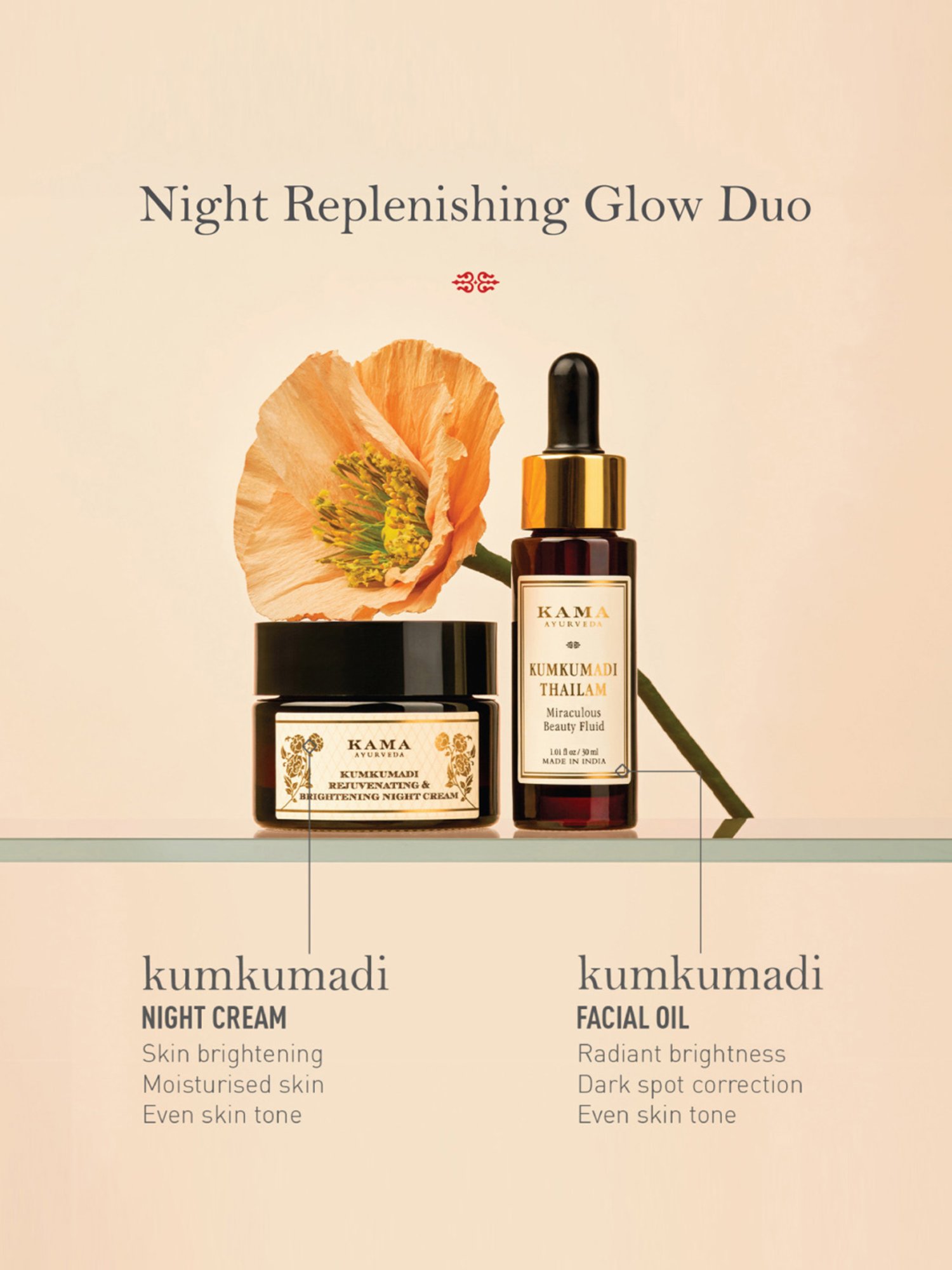 Kama Ayurveda Kumkumadi Miraculous Beauty Fluid Ayurvedic Night Serum 3 ml (Unisex)