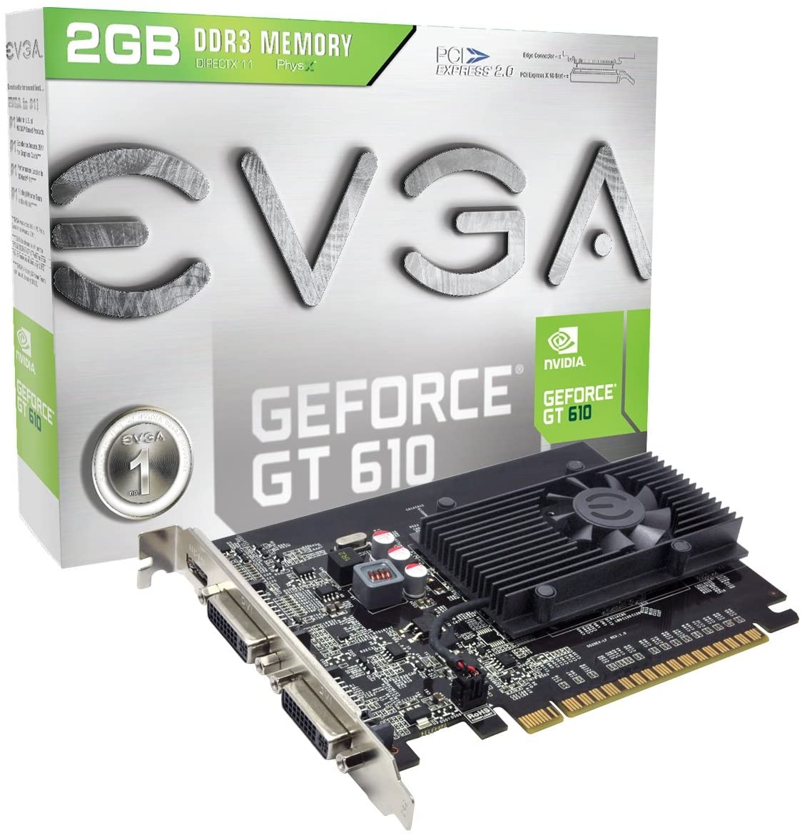 EVGA GeForce GT MB DDR3, DVI, Mini-HDMI, Graphics Card (02G-P3-2617-KR)