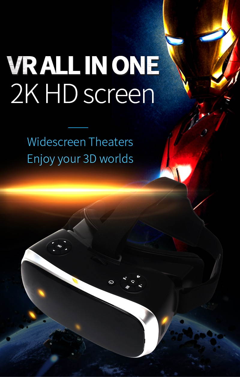 5.5' 3G RAM Android 2K HD Wifi Video Box Smart Glasses Virtual Reality All In One VR Headset 3D Glasses With VR Controller