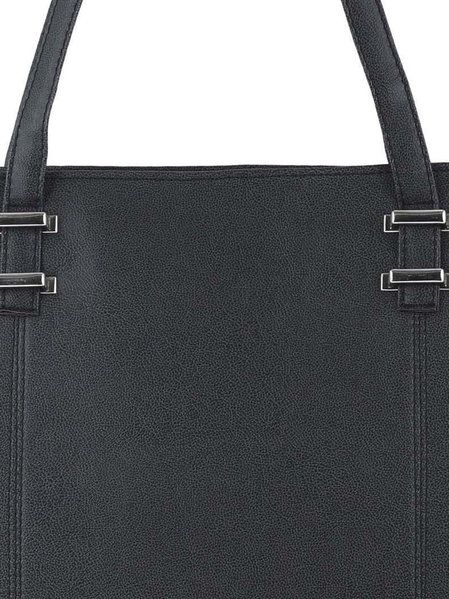 Toteteca Black Solid Medium Tote Handbag