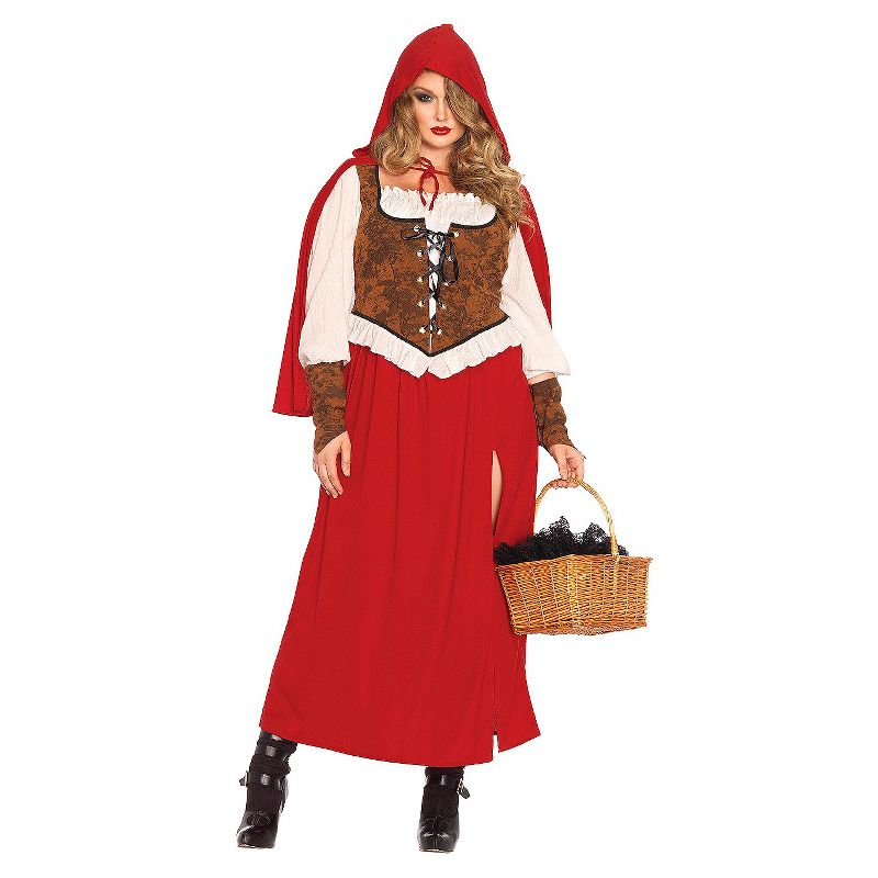 Adult Plus Size Little Red Riding Hood 3pc Halloween Costume 3X