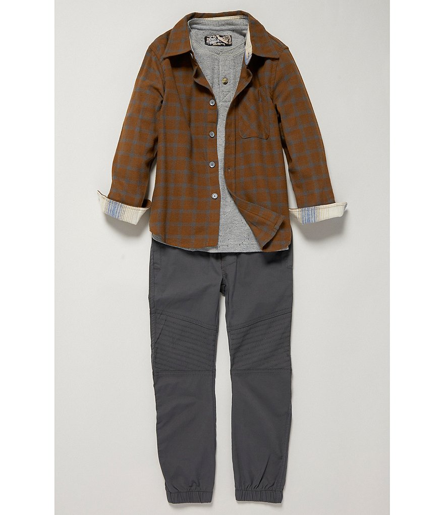 First Wave Little Boys 2T-7 Stretch Twill Motto Joggers