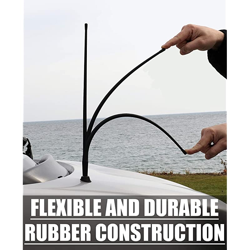 17 Inch All-Terrain Flexible Rubber Antenna is Compatible with Dodge Ram Truck 1500 (2009-2020) - Spring Steel Internal Core