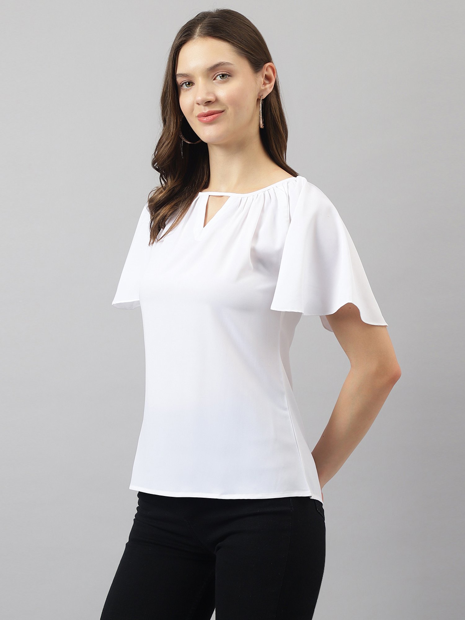 KERI PERRY White Regular Fit Top