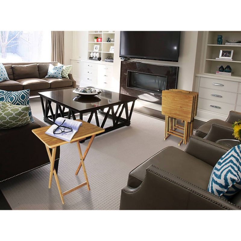 5pc Tray Table Set White - Flora Home