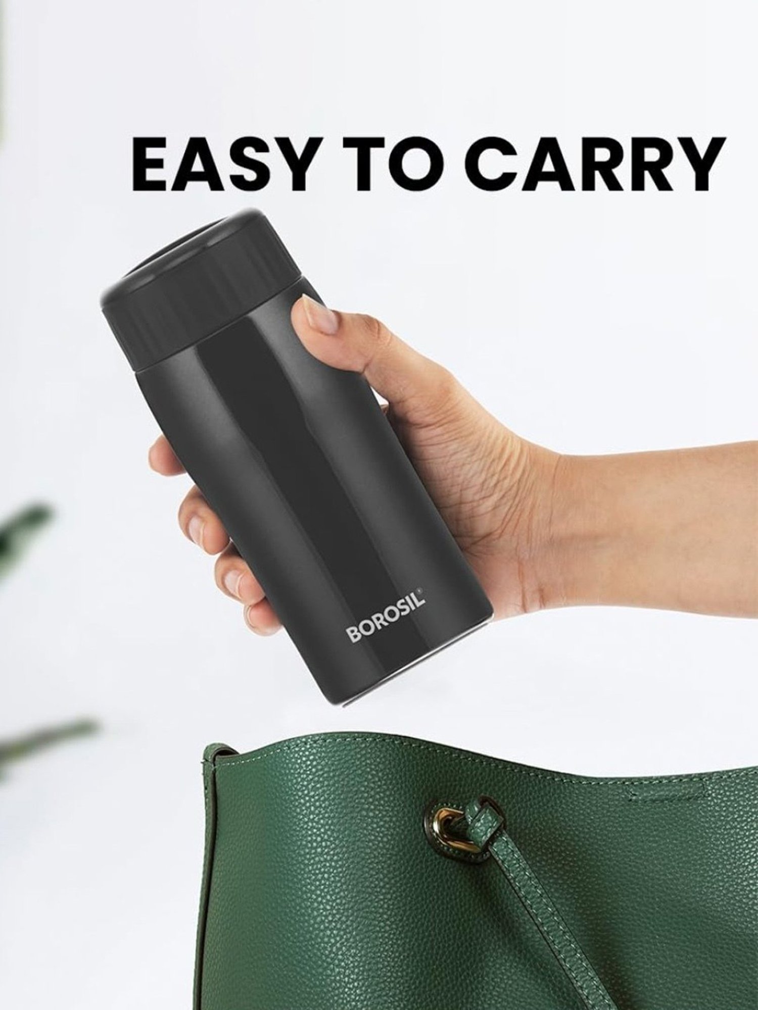 Borosil Black Stainless Steel 6 Hours Hot and 8 Hours Cold Water Bottles (320ml)