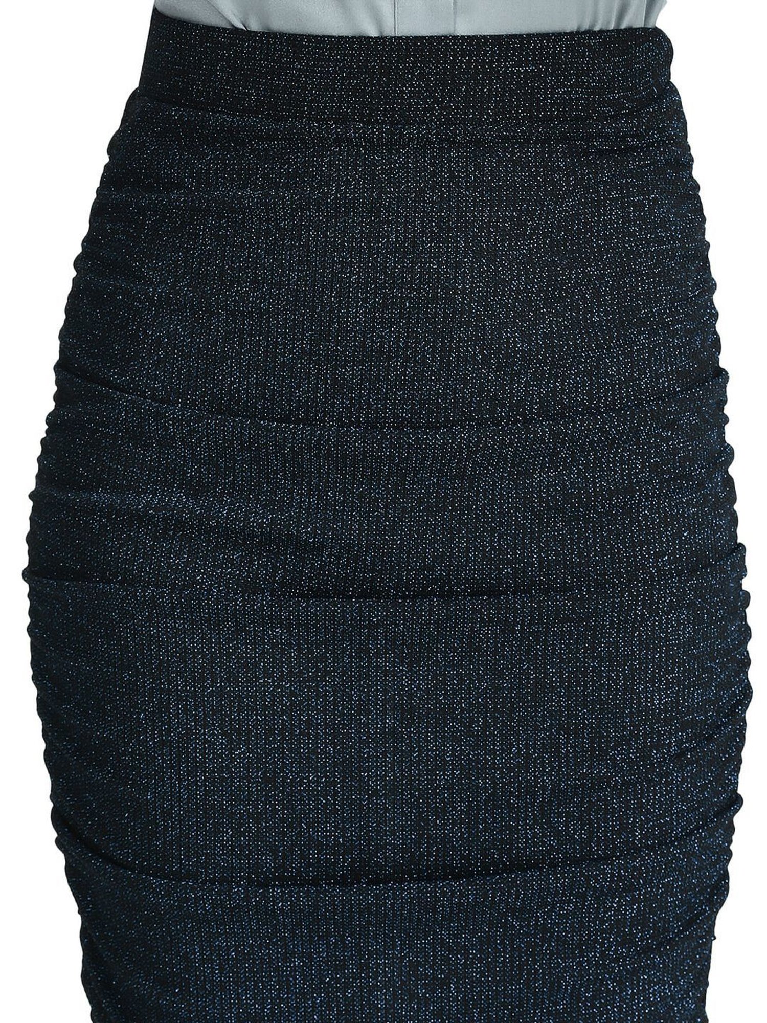 Kazo Blue & Black Embellished Shift Skirt