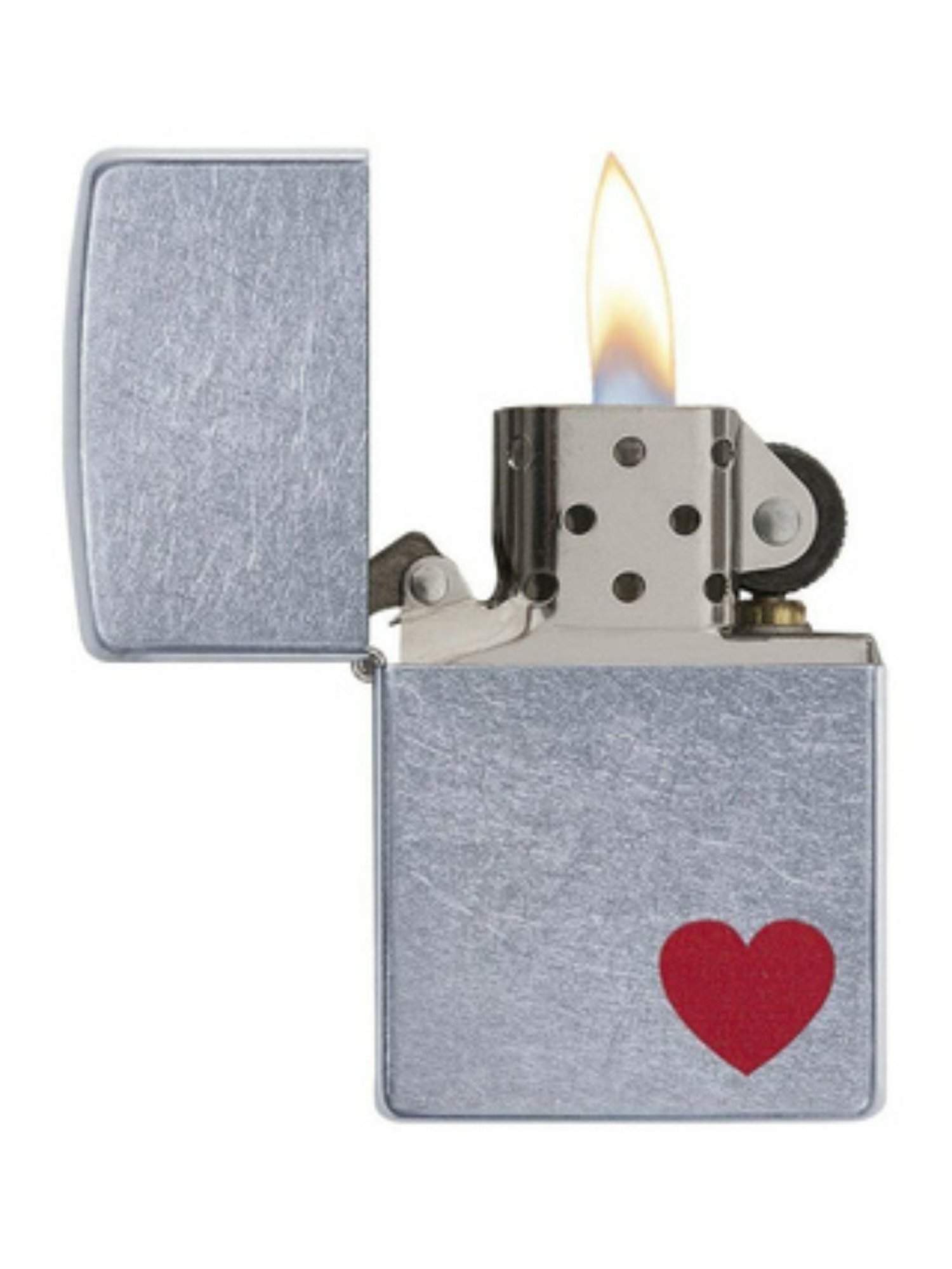 Zippo Silver & Grey Love Brass Pocket Lighter