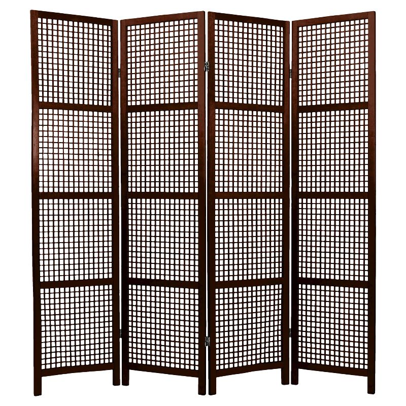6 ft. Tall Miyagi Shoji Screen - Walnut (4 Panels)