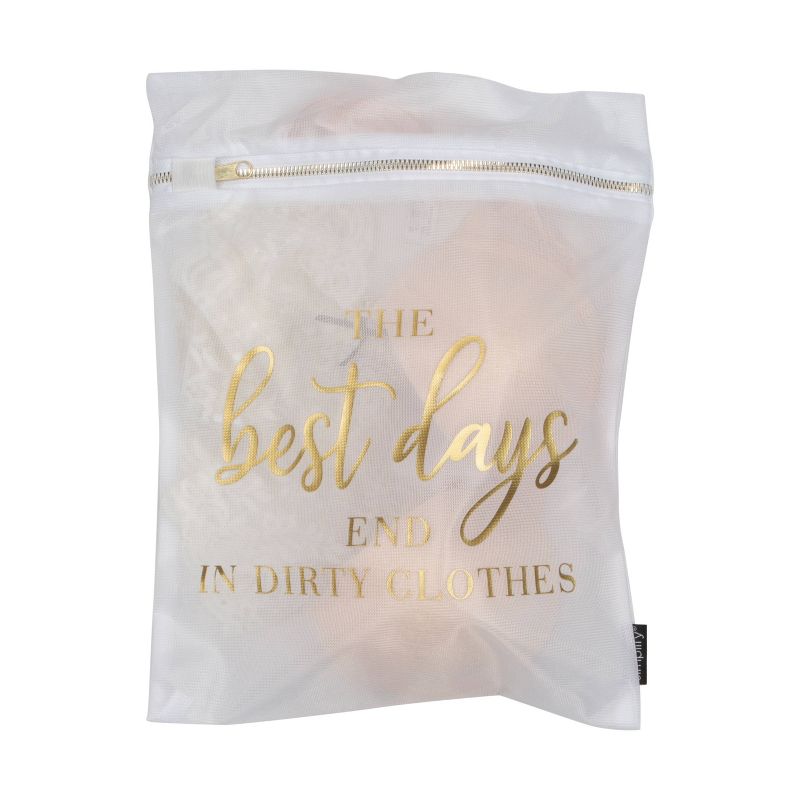 Simplify 3pc Mesh Wash Bag Set Gold Print