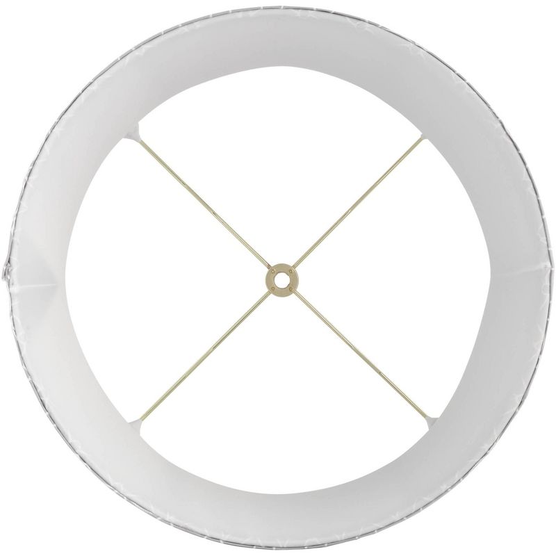 Springcrest An Qing Gray Medium Drum Lamp Shade 13" Top x 14" Bottom x 10" Slant (Spider) Replacement with Harp and Finial