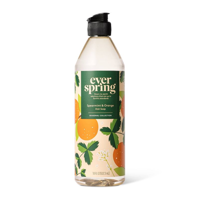 Spearmint & Orange Liquid Dish Soap - 18 fl oz - Everspring™