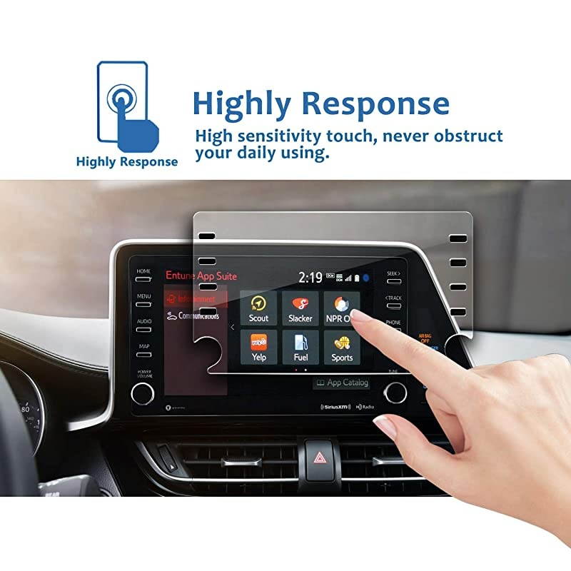 Car Navigation Screen Protector for 2019 2020 C-HR 8-Inch, Tempered Glass 9H Hardness Car Infotainment Stereo Display Center Touchscreen Protective Film