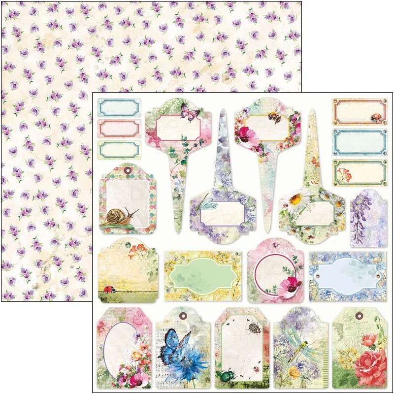 Ciao Bella Double-Sided Paper Pack 90lb 12"X12" 12/Pkg-Microcosmos, 12 Designs/1 Each