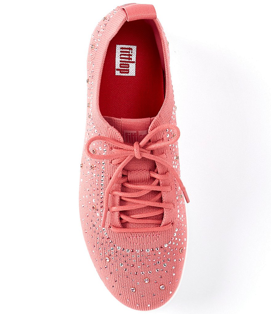 FitFlop Rally Ombre Crystal Embellished Lace-Up Sneakers