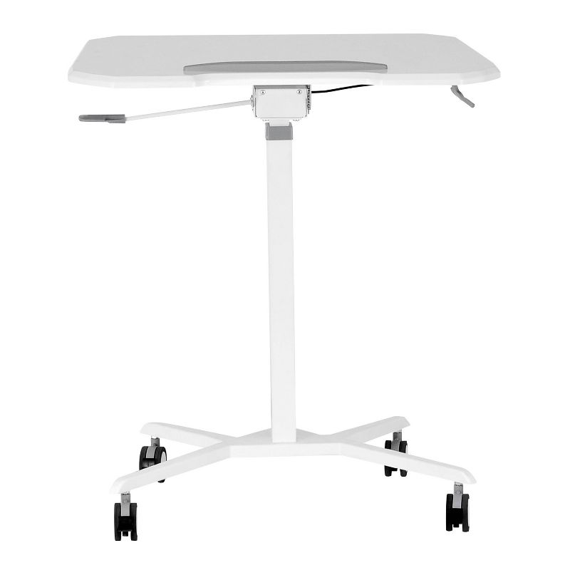 Sit To Stand Mobile Laptop Computer Stand with Height Adjustable White - Techni Mobili