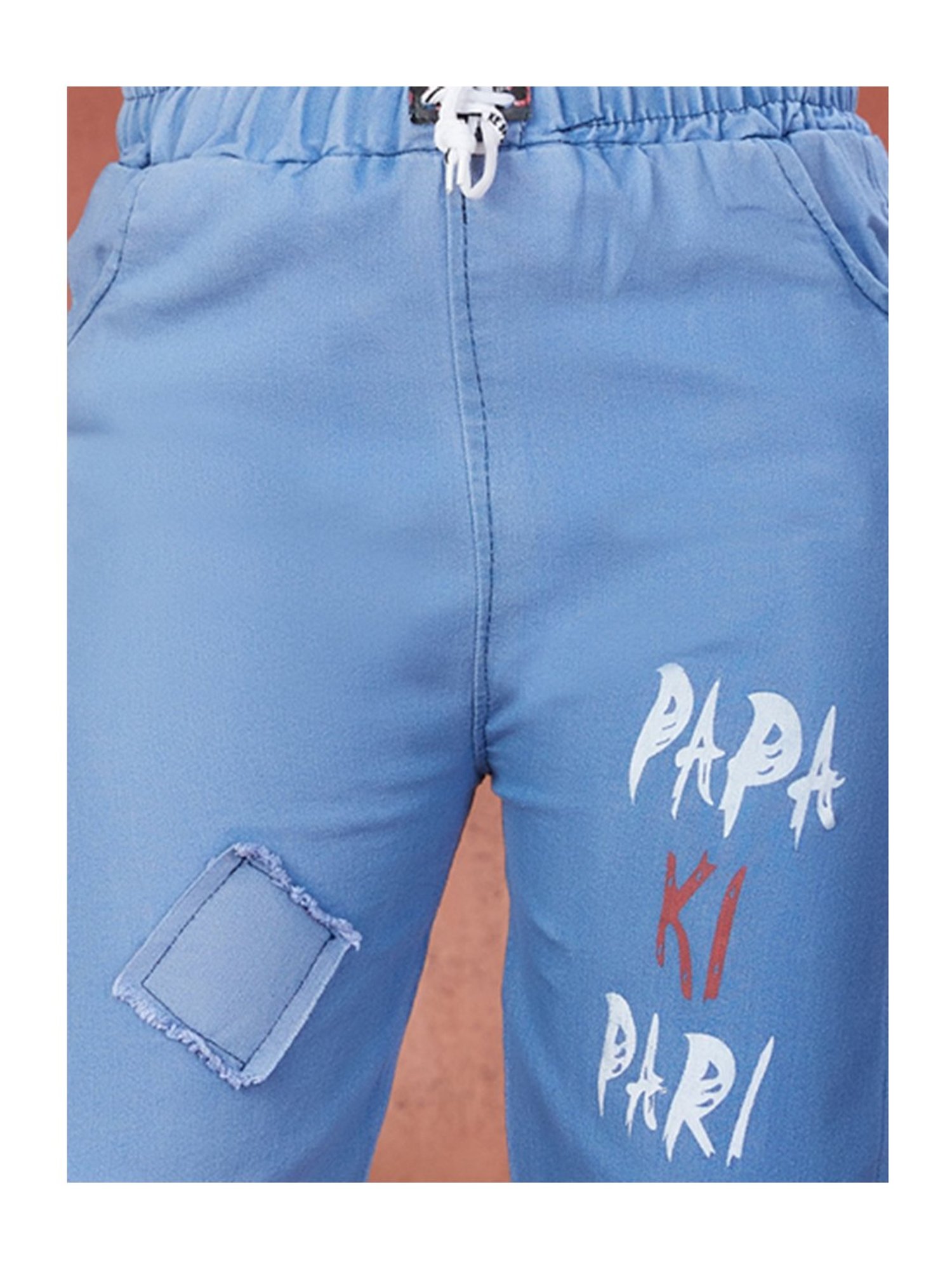 Aarika Girls Blue Printed Jeans