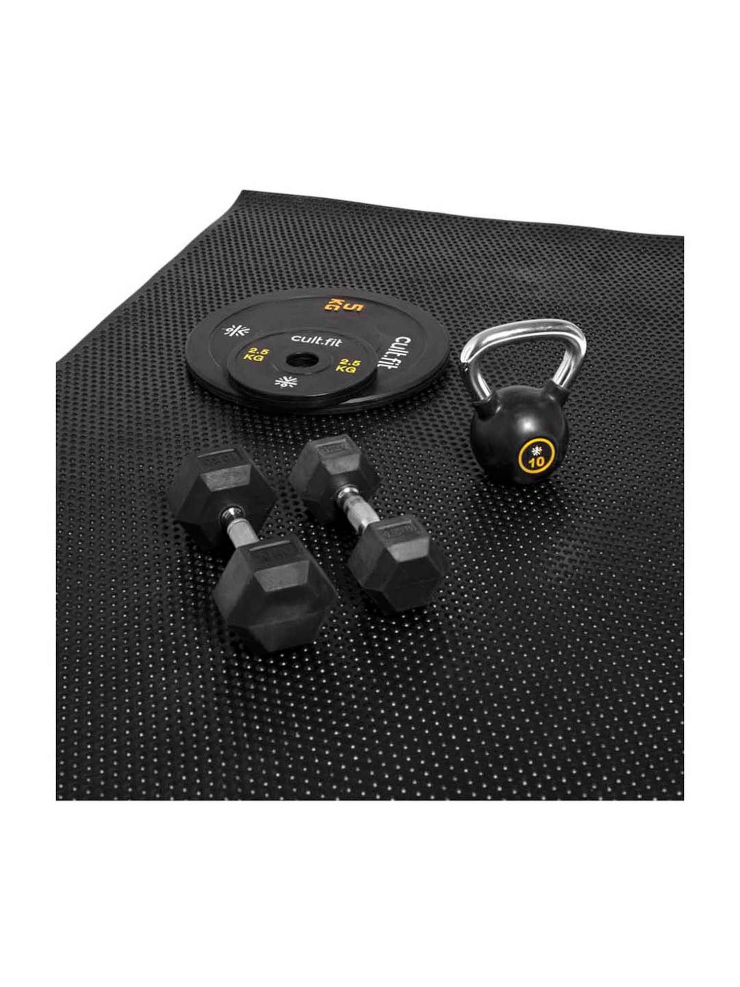 Cultsports Black Rubber Workout Mat