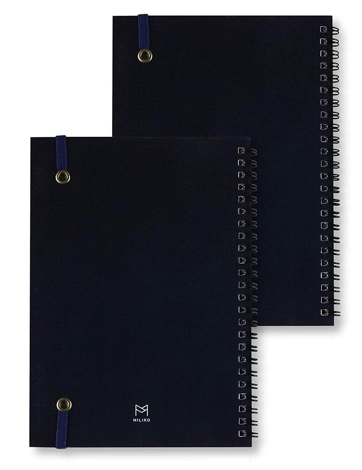 Miliko Transparent Hardcover B5 Ruled Wirebound/Spiral Notebook/Journal Set-2 Per Pack, 7.1"x10"(Ruled)