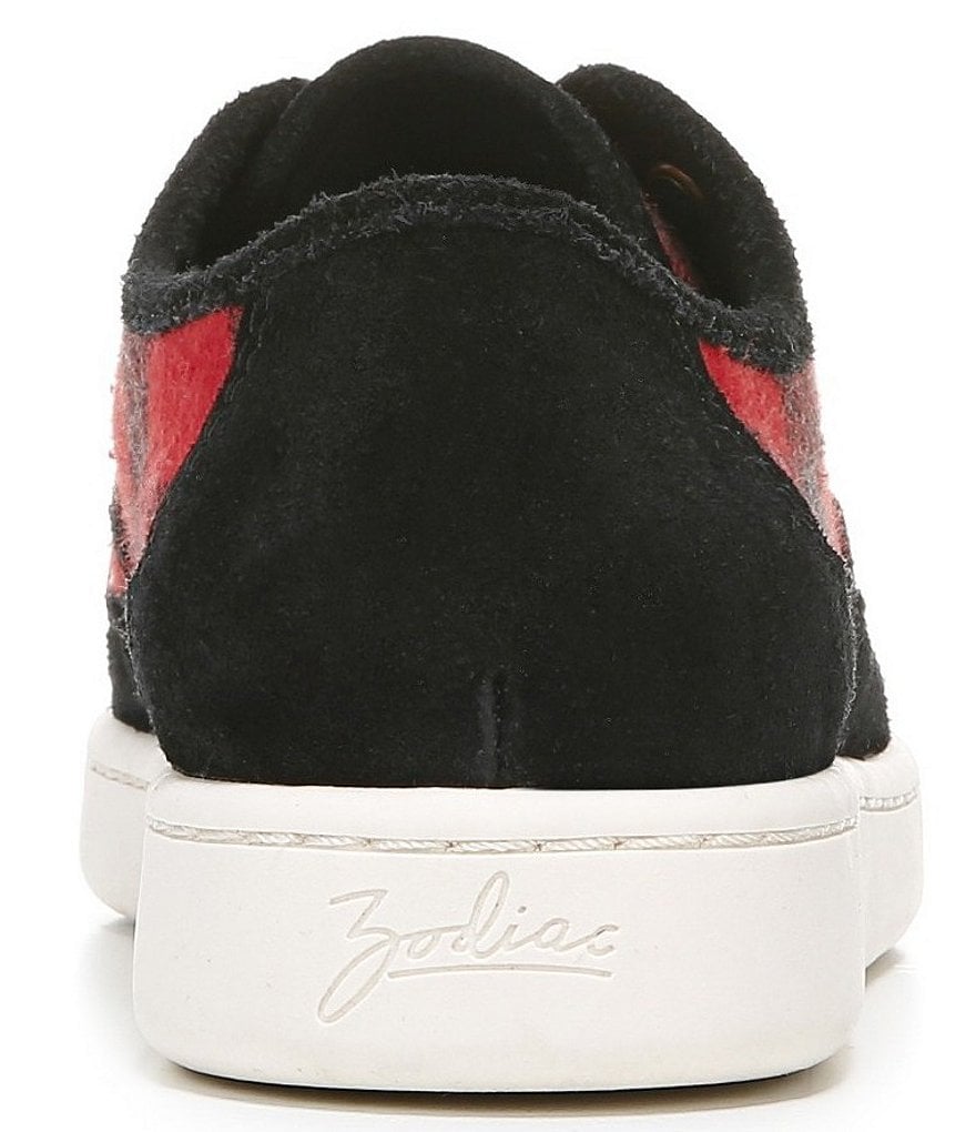 Zodiac Cheezburger Plaid Fabric Lace-Up Sneakers