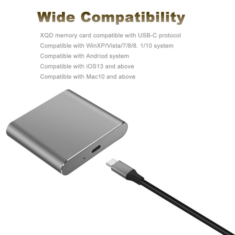 XQD Card Reader XQD to USB3.0 5Gbps with USB-C to USB-A Cable