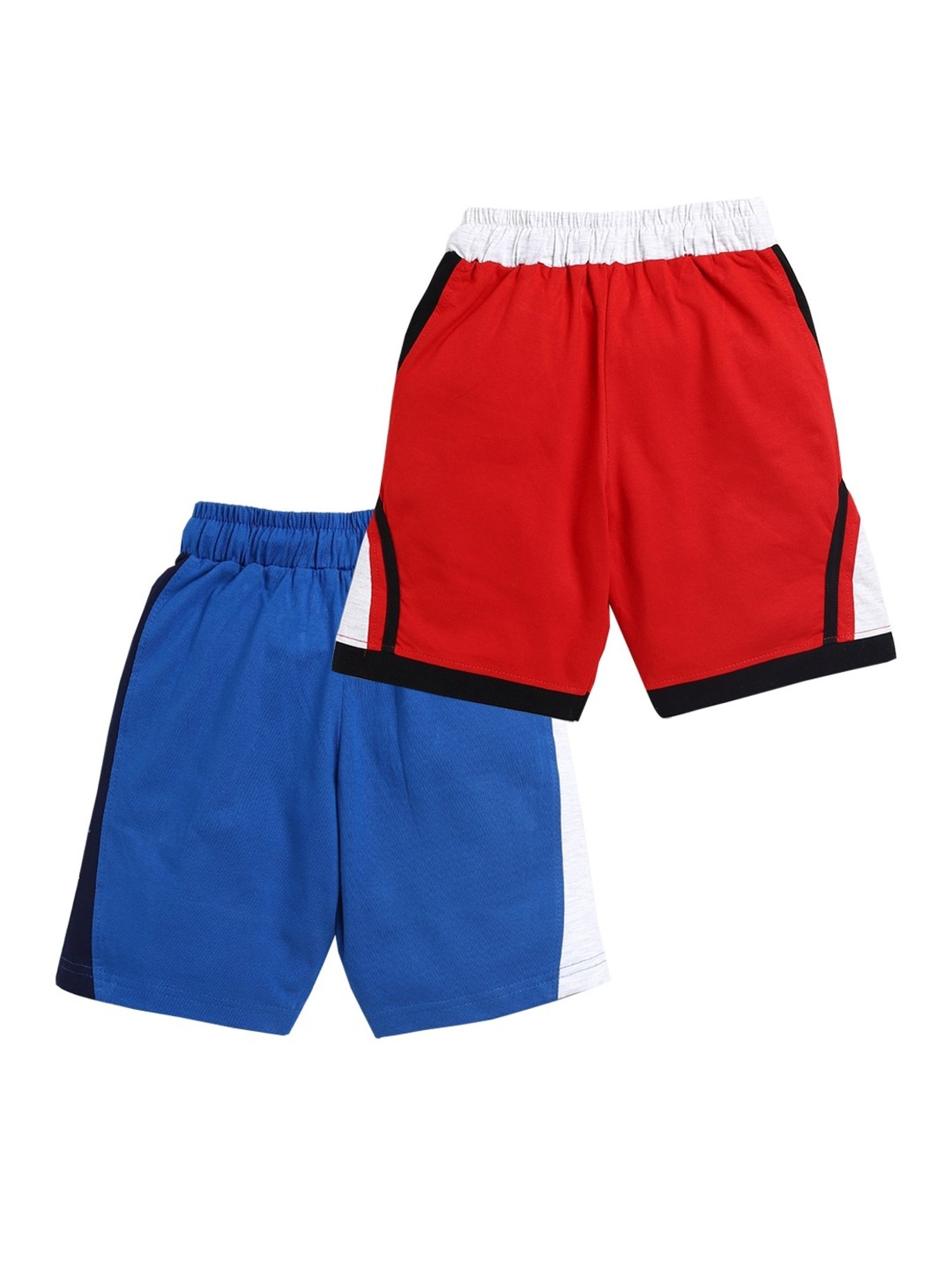 Todd N Teen Kids Red & Blue Cotton Printed Bermunda