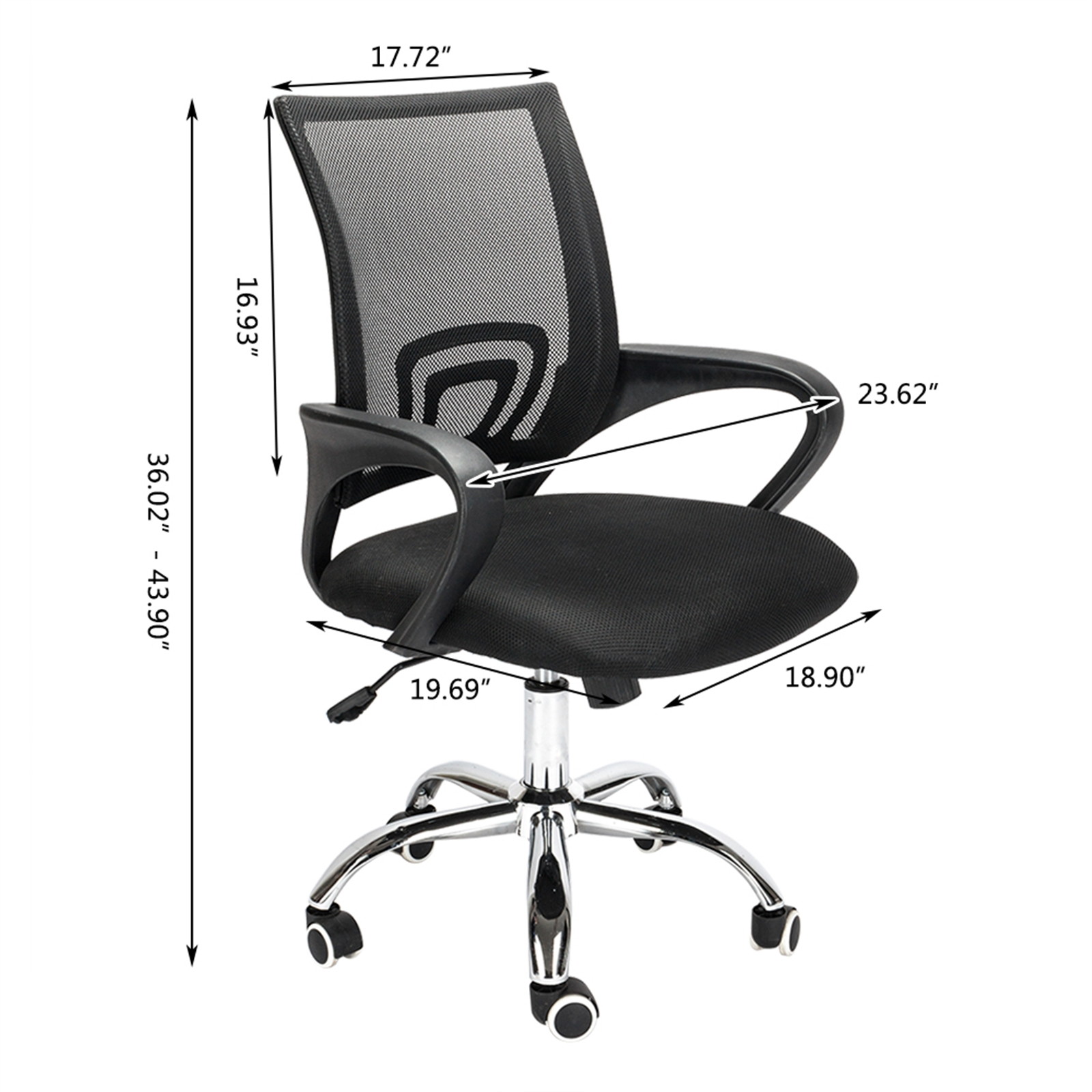 Office Chair Computer Desk Chair Gaming - Ergonomic Mid Back Cushion Lumbar Support with Wheels Comfortable Mesh Racing Seat Adjustable Swivel Rolling Home Executive for Relief Back Pain