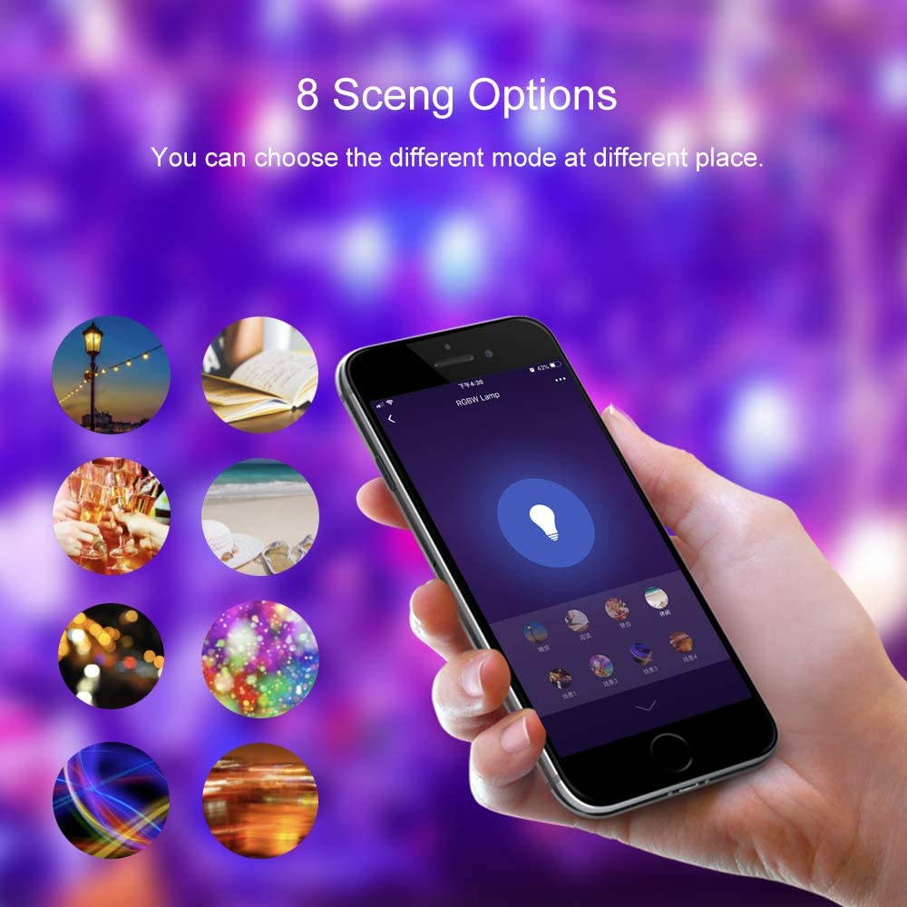 Smart Light Bulb Works with Alexa Google Home Siri Shortcut E12 Base B10/B11 WiFi-Bluetooth Candelabra LED Light Bulb Color Changing Dimmable Chandelier Light Bulbs 360 lm 35w Equivalent 4 Pack