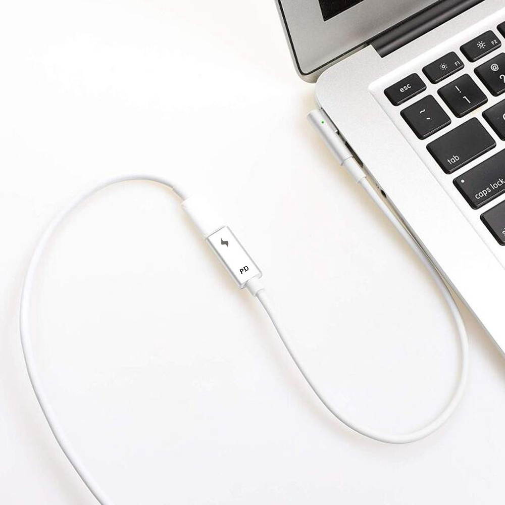 USB-C Type C Female to Magsafe 1 L-Tip Power Adapter  Charging Cable works for Apple MacBook Air Pro 15 inch 17 inch Before Year 2012(with Magsafe 1 L Shape tip)