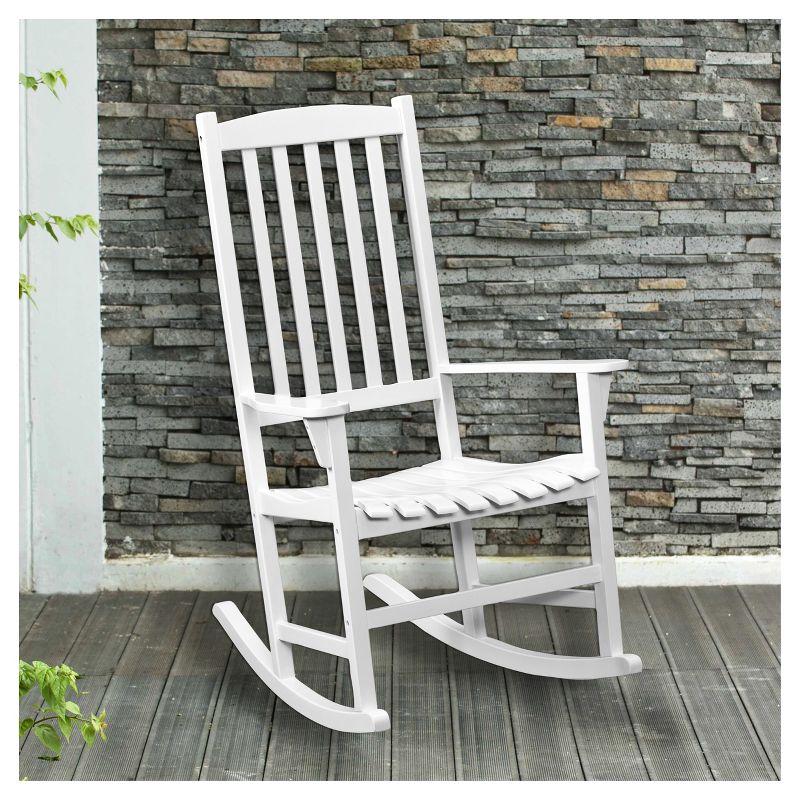 Belize Hardwood Porch Rocker - White - Aiden Lane